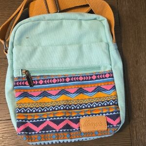 Mint Green and Multicolor Crossbody Bag